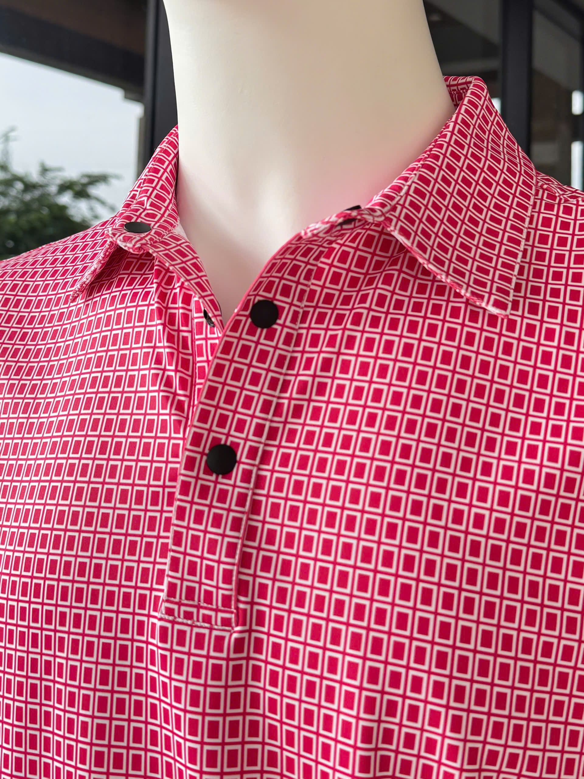 Áo golf nam Passio - Ô vuông đỏ