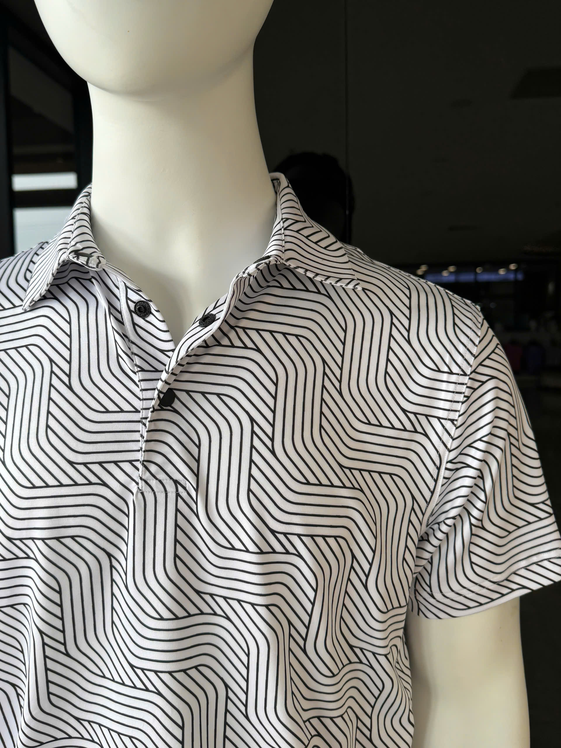 Áo golf nam Passio - Họa tiết đen trắng